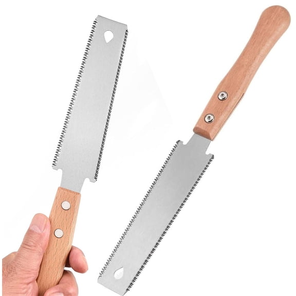 Small Woodworking Hand Saw,Happon 6 inch Flexible Blade Double Edge Pull Saw for Craft, Hobby, DIY, Non Slip Wood Handle Garden Trim,Flexible Blade Flush Cut Saw for Wood Cutting