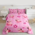 thumbnail image 2 of Homewish Cartoon Cute Flamingo Full Size Comforter Sets, Watercolor Cherry Blossoms Bedding Comforter Set, Teens Kids Boys Girls Reversible Bedding Sets, Super Cozy Room Decor, 3 Pieces, 2 of 8