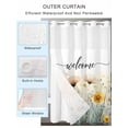 thumbnail image 2 of No Hook Cloth Fabric Shower Curtain with Snap in Liner, Farmhouse Florals Waterproof Shower Curtains Set with See Through Top Window, Watercolors Spring Botanical Wildflowers Bath Curtains 54"x78", 2 of 6