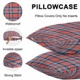 thumbnail image 5 of Throw Pillow Covers 18x18 Inch Set of 2, Orange Blue Waterproof Outdoor Pillow Covers, British Style Buffalo Plaid Lattice Decorative Cushion Pillowcases for Couch, Sofa, Bed, Garden, Patio, 5 of 9