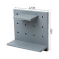 thumbnail image 1 of Estante de pared con tablero perforado, organizador de pared de plástico, para el hogar, cocina, baño, oficina, 3 uds., (gris), 1 of 4