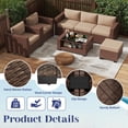 thumbnail image 5 of KIGOTY 7 Piece Outdoor Patio Furniture, Wicker Rattan Outdoor Conversation Set Sectional Sofas for Backyard, Garden, Brown Rattan-Camel, 5 of 7