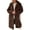 Coffee Color, variant on Women'S Casual Long-Sleeved Lapel Button Coat Autumn and Winter Plush Coat Long Coat Khaki XXL