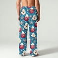 thumbnail image 3 of CCRFTGI Christmas pajama pants for men Flannel Soft big and tall Snowflake Print PJ Bottoms Loose Elastic Waist Pajamas Pants Holiday Fall Winter PJ Bottoms Light Blue XXL, 3 of 6