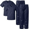 2-PACK Medgear Scrubs for Men and Women Scrubs Set Medical Uniform Scrubs Top and Pants