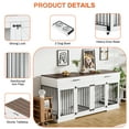 thumbnail image 5 of Rophefx 72" Dog Crate Furniture for 2 Dogs,Large Kennel with 2 Drawers and 4 Bowls,Wooden Heavy Duty Indoor Dog House,White, 5 of 10
