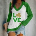 thumbnail image 2 of Pompotops Blouse Décontractée pour Femmes Imprimée pour la Saint-Patrick à Manches Longues et Col en V, 2 of 4