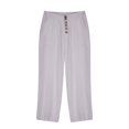 thumbnail image 6 of LYXSSBYX Womens Capris with Pockets Women Casual Solid High Waist Loose Pocket Straight Buttons Long Pants, 6 of 7