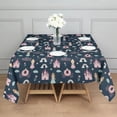 thumbnail image 3 of Dark Blue Little Princess Pattern Square Tablecloth,Waterproof Square Table Cover,Wipeable Spillproof Washable Table Cover for Home Kitchen Party Decor 42"X42"(107x107cm), 3 of 6