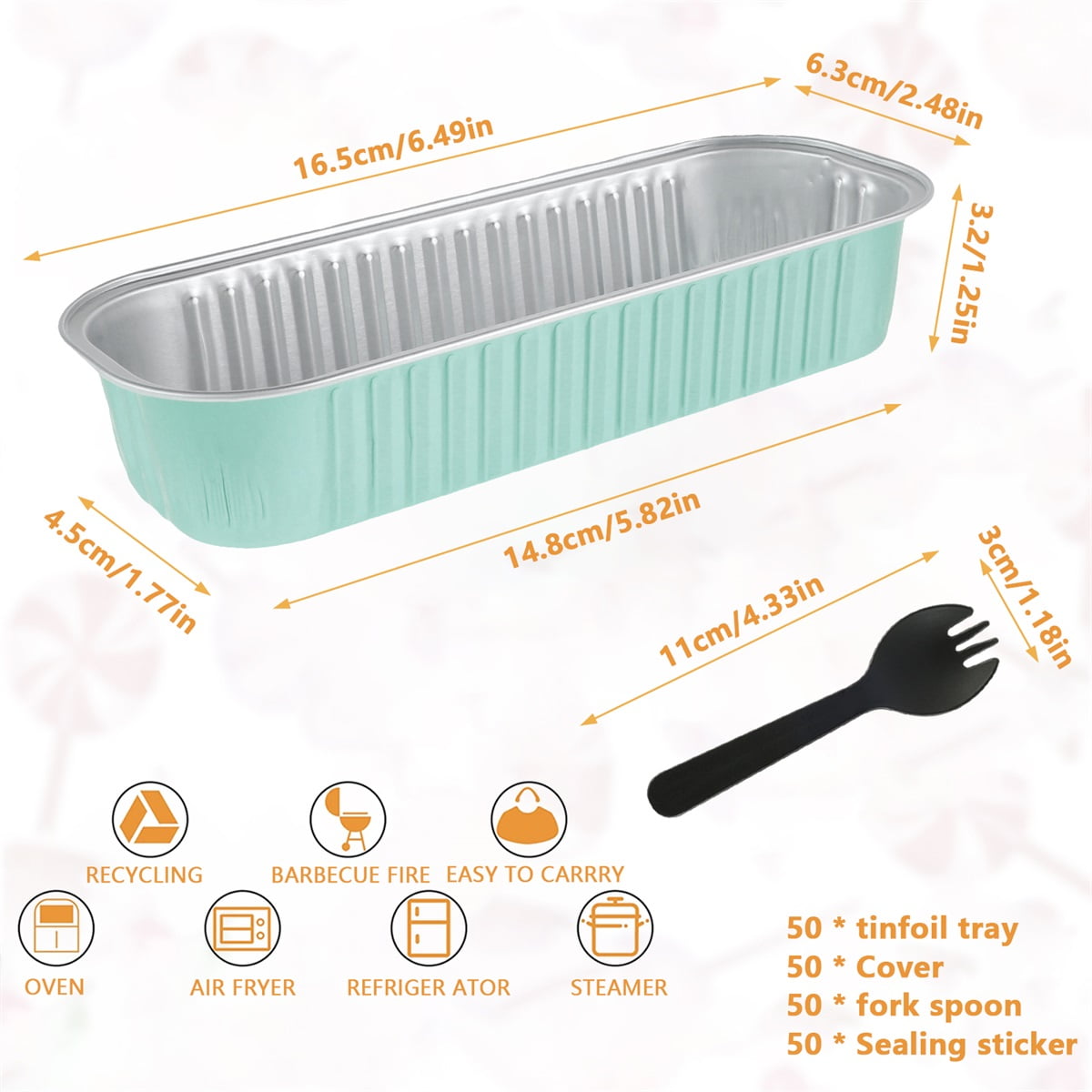  JuneHeart Mini Loaf Pans with Lids and Spoons, 50 Pack