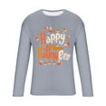 thumbnail image 6 of UVEASISHA Big and Tall Halloween Graphic Tees for Men Novelty Letter Print Long Sleeve T-Shirts Holiday Casual Crewneck Pullover Tops Birthday Gifts Gray 5XL, 6 of 6