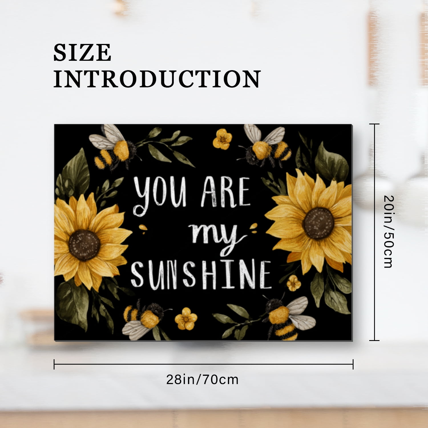 Fall Stovetop Covers for Electric Stove, Sunflower You Are My Sunshine Print Non-stick Square Glasstop Stove Cover, Oilproof Waterproof Modern Mat For Kitchen RV (28×20 Inch)