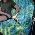 thumbnail image 3 of Drydeepin Peacock Feather Car Back Seat Cover, Rear Bench Seat Towel Cover for Truck SUV Van Sedan, Saddle Blanket After Gym Workout Hiking, Car Accessories, 3 of 7