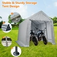 thumbnail image 6 of Portable Shed Carport Canopy 10x10 ft Waterproof Heavy Duty All-Season Portable Garage with Roll-up Zipper Door for Motorcycle, Bike, Garden Tools, 6 of 7
