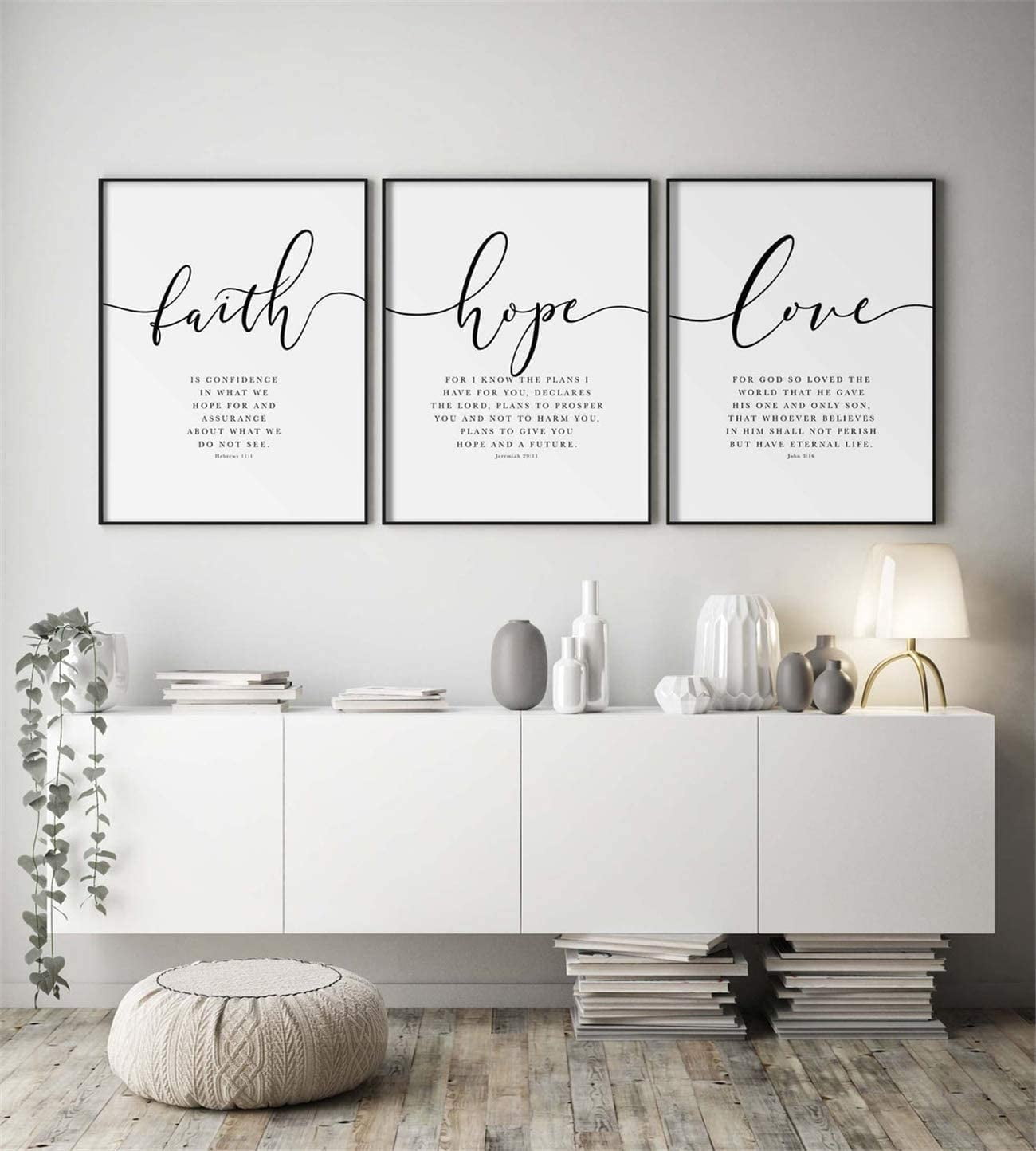 Scripture Quote Hebrews 11 Poster and Prints Faith Hope Love Bible ...