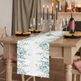 thumbnail image 2 of Sage Green Eucalyptus Table Runner 72 Inches Long,Watercolor Botanical Leaves Cotton Linen Table Runners Dresser Scarves,Decorative Fabric Tabletop Scarf Furniture Cover for Home Dinner Party 13"x72", 2 of 8