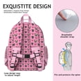 thumbnail image 5 of Pink Pug Puppies Backpack for School,Cute School Bag,Schoolbag with Adjustable Shoulder Straps & Padded Back,15.25"x11.5"x5.25", 5 of 6