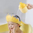 thumbnail image 2 of 2PCS Baby Shower Hat, Baby Toddler Bath Visor, Shower Hat for 0-9 Years Old Kids, Adjustable Visor Children's Bathing Caps Protect Children's Eyes and Ears(Yellow) Two Shower Caps Without Water Bottle, 2 of 5