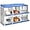 Blue-6 Grids, variant on Lumiparty 3-Compartment Galvanized Steel Chicken Nesting Box with Rollaway Design, Blue