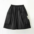 thumbnail image 4 of NAISIBABY Boys's Cargo Shorts, Elastic Waist Cotton Fashion Baggy Fit Summer Causal Bermuda Shorts Black 15T, 4 of 7