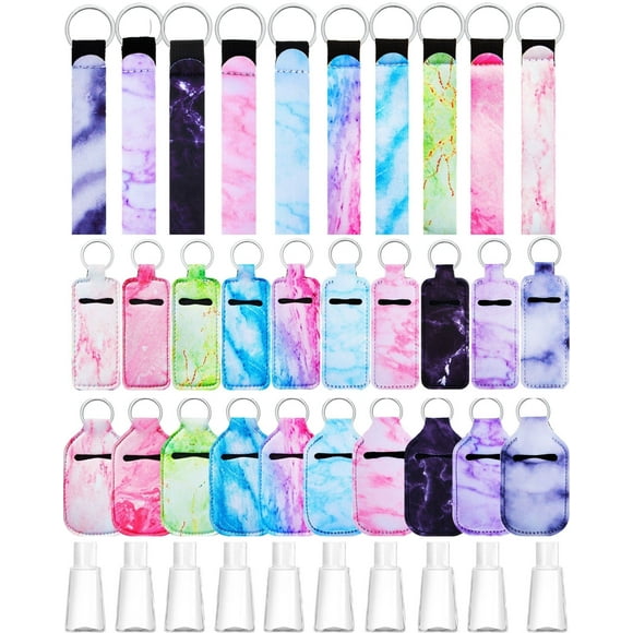 Set de llavero desinfectante de manos con soporte para botellas de viaje, 40 unidades