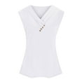 thumbnail image 5 of Diufon Tank Tops for Women Summer V Neck T Shirts Trendy Sleeveless Basic Tee Loose Blouse for Office Work, 5 of 6