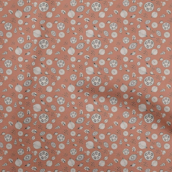oneOone Cotton Poplin Twill Orange Fabric Fruits Dress Material Fabric Print Fabric By The Yard 56 Inch Wide