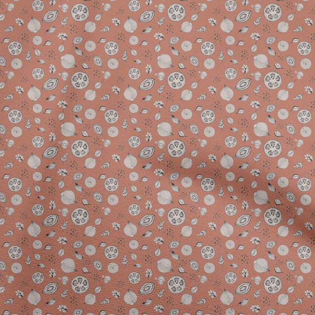 oneOone Tissu en Coton Flex Orange Tissu pour Robe Fruits Tissu Imprimé au Mètre 40 Pouces de Large