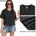 thumbnail image 3 of SAWOBUUN Women Crop Tops Acid Wash Short Sleeve T shirt Casual Trendy Comfy Y2K Summer Basic Tees, 3 of 8