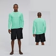 thumbnail image 2 of Tyhengta Men's Long Sleeve Swim Shirts Rashguard UPF 50+ UV Sun Protection Shirt Athletic Workout Running Hiking T-Shirt Swimwear Mint Green L, 2 of 7