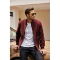thumbnail image 5 of COOFANDY Men's Suede Vintage Lightweight Casual Varsity Bomber Jacket, 5 of 9