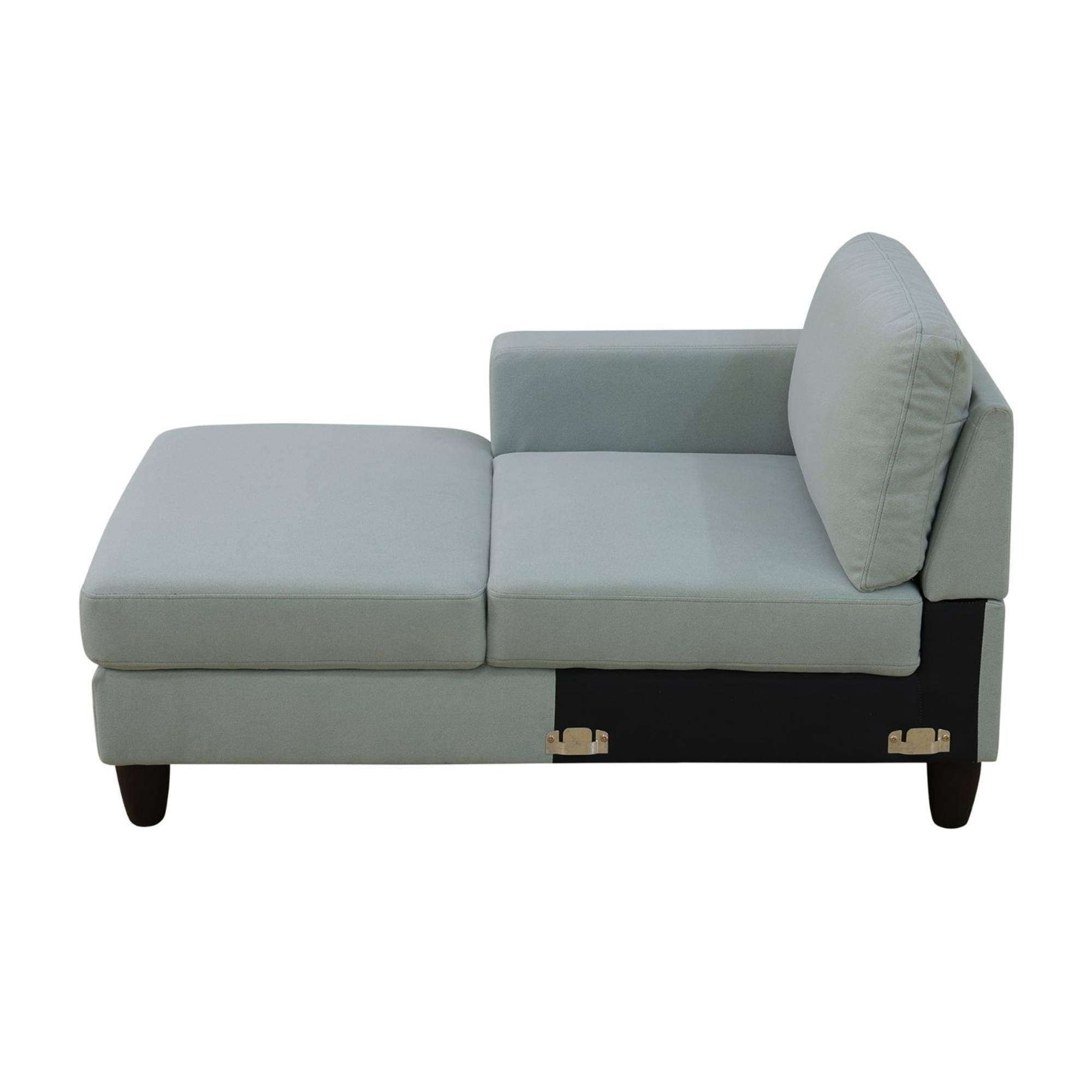 Modern Sectional Sofa Couch, L Shape Sofa Set with Chaise Modular Cloud Couch for Living Room, Pale Green