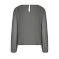thumbnail image 3 of Timegard Womens Tops Chiffon Puff Long Sleeve Crewneck Ruched Back Button Tee Shirts Casual Loose Tops, 3 of 4