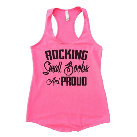 Womens “Rocking Small Boobs and Proud” Funny Workout Gift Tank Top - Funny Threadz X-Large, Heather