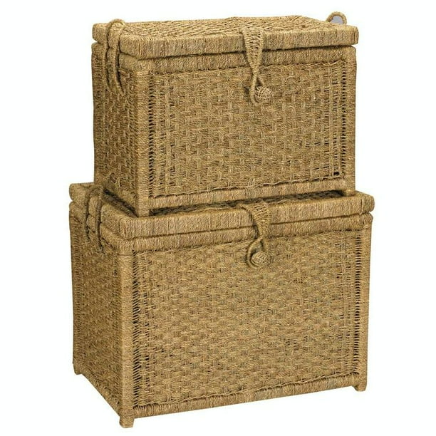 Household Essentials Seagrass Nested Chests, Set of 2 - Walmart.com