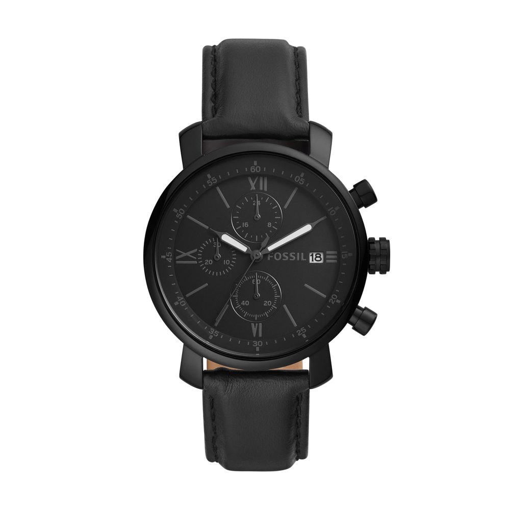 Fossil Fossil Men's Rhett Chronograph Black Leather Watch (BQ1703