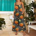 thumbnail image 4 of Stralyhd Pumpkin Face Graphic Jumpsuits for Women Halloween Holiday Square Neck Jumpsuit Night Club Jumpsuits with Pockets Spider Graphic Wide Leg Trousers Hot Pink 2XL, 4 of 6