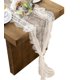 thumbnail image 1 of Camino de mesa de encaje blanco de 3 piezas, camino de mesa bohemio bordado de 14 x 120 pulgadas para decoraciones de fiesta de boda, despedida de soltera, caminos de mesa rústicos vintage, 1 of 7