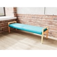 thumbnail image 5 of Pemberly Row Waiting Reception 3 Seat Bench Wood Frame in Teal, 5 of 5