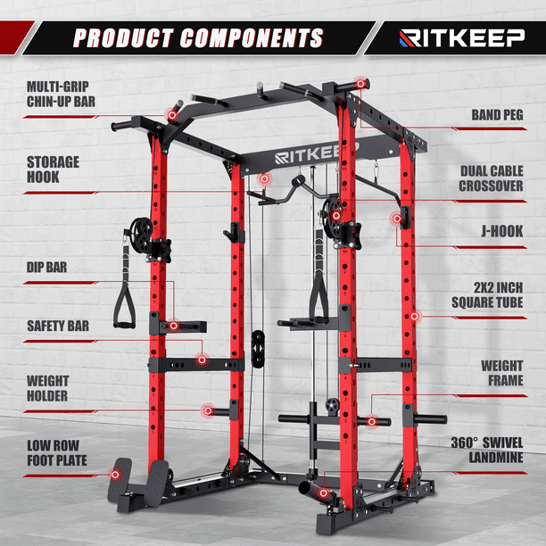 RitKeep M10 Power Cage for Home Strength Training, Workout Cable