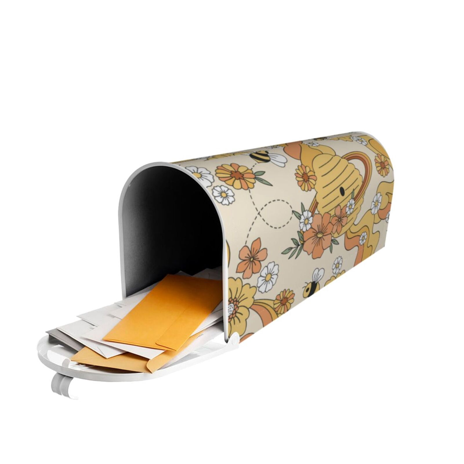 Xecao Groovy Floral for Mailbox Cover with Magnetic Strips, Waterproof and Sunscreen, Adds a Decorative Touch to Your Garden Yard.