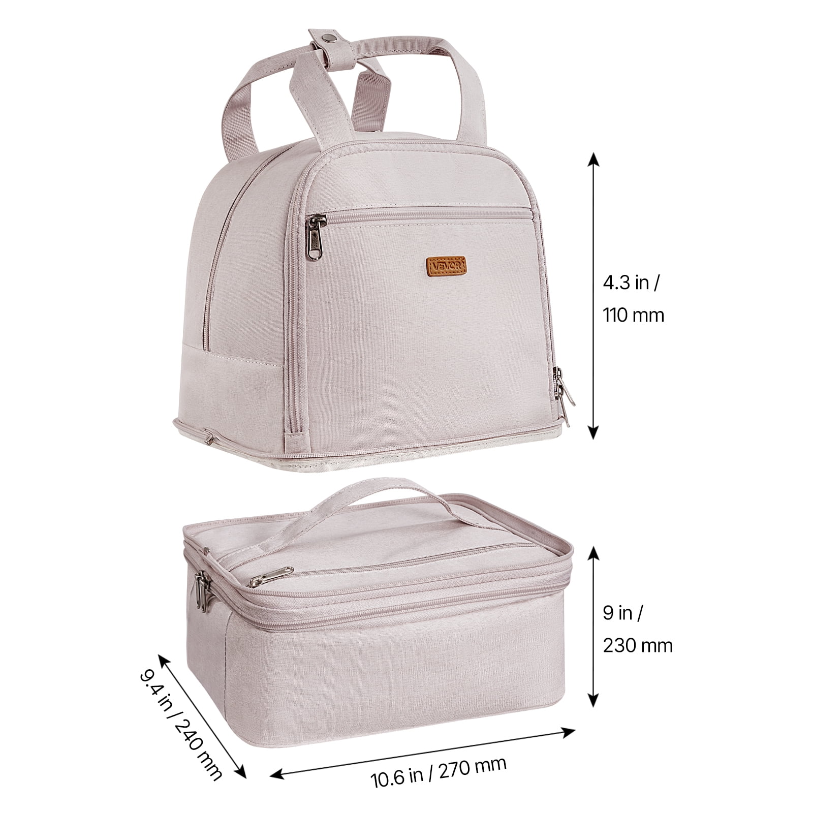 VEVOR Breast Pump Backpack, Breast Feeding Bag with Ice Pack, Fits for S1/S2, Pumping Accessories & Breastmilk Storage, Portable Pump Carrying Case for Work, Travel and Family Use, Light Pink