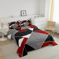 thumbnail image 3 of Erosebridal Red Triangle Bedding Twin Comforter Set,Abstract Rectangle Down Comforter,Vintage Geometric Bedding Sets Twin With Comforter,Lightweight Abstract Bedroom Decoration,Reversible,2-Piece, 3 of 8