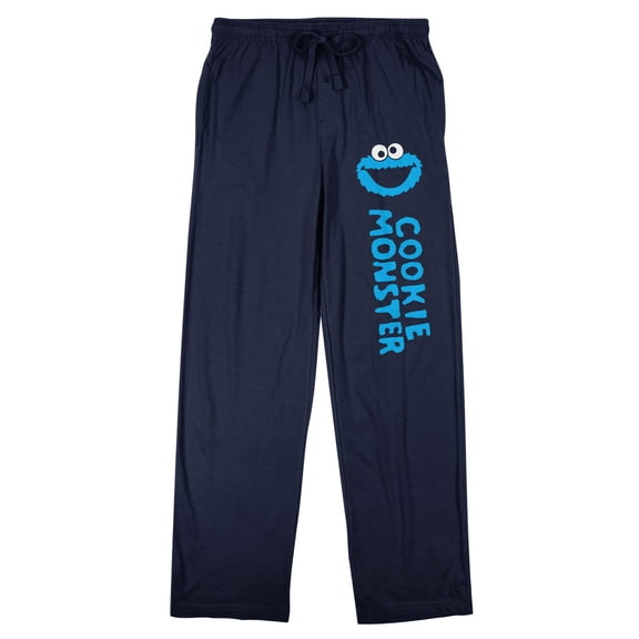 Sesame Street Cookie Monster Men's Navy Blue Sleep Pants-Medium