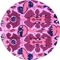 thumbnail image 1 of Ahgly Company Indoor Round Abstract Purple Modern Area Rugs, 3' Round, 1 of 4
