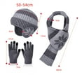 thumbnail image 2 of Karoyedx Kids Hats Children's Hat Glove Scarf Set For Boys And Girls Winter Warm Knitted Wool Hat With Velvet Ear Protector Head Cap Navy Size,One Size, 2 of 2