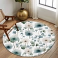 thumbnail image 3 of Round Area Rug 7 Ft, Watercolor Dandelion Washable Non-Slip Circle Carpet for Living Room/Bedroom, Spring Flowers Botanical Vintage Low-Profile Large Runner Mat Collection Rugs for Indoor, 3 of 7