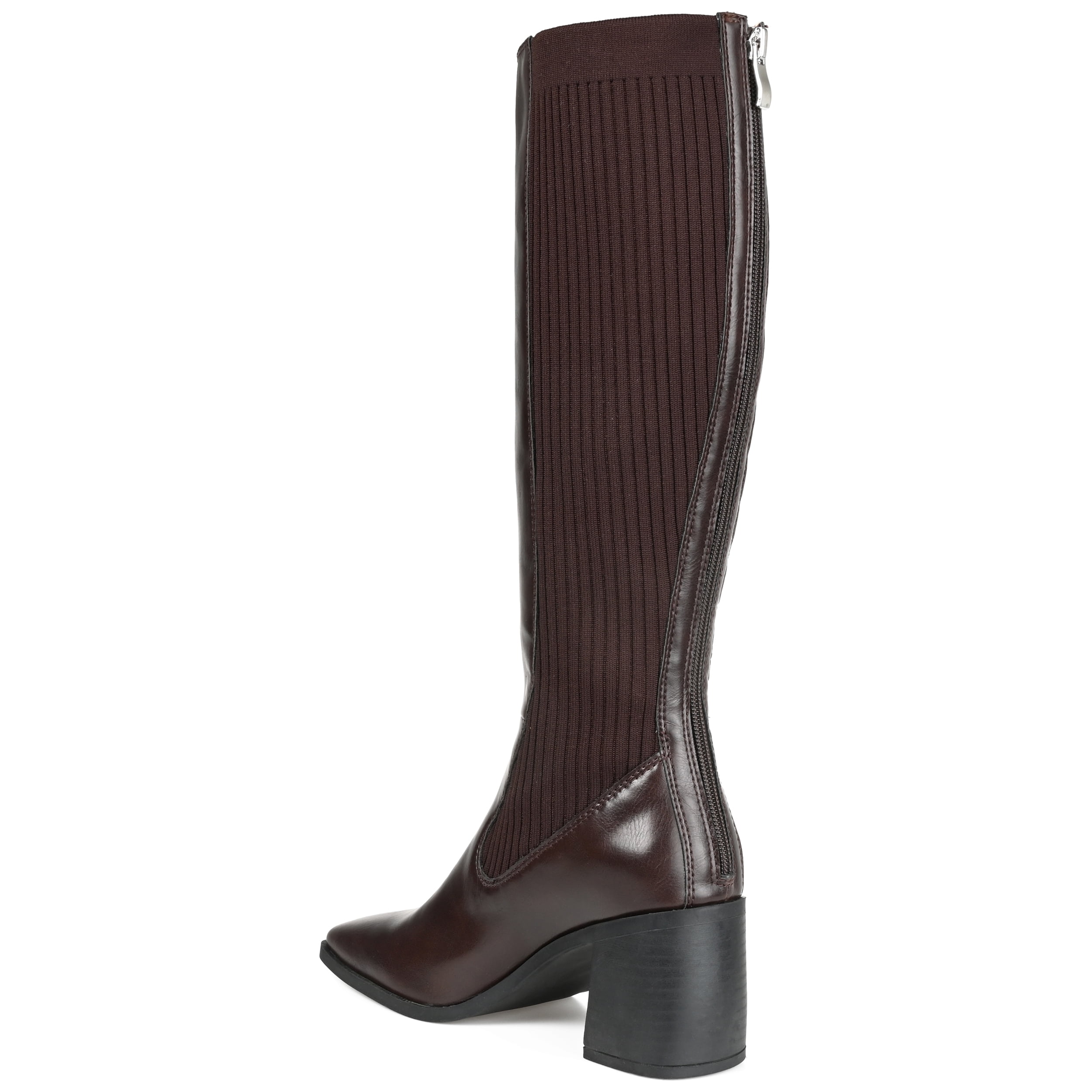Journee Womens Winny Wide Calf Stacked Heel Knee High Boots