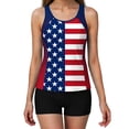 thumbnail image 4 of SYMOID Womens American Flag Tankini Set, Racerback Swimsuit with High Waisted Boy Shorts for 4th of July, Beach & Pool,Size L, 4 of 8