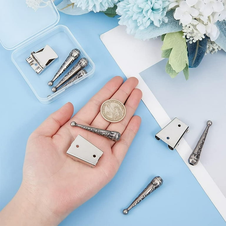 3Pcs Iron Bolo Tie Slide Clasp with 6Pcs Alloy Cord End Bolo Tie End Caps for Bolo Tie Making Antique Silver Platinum